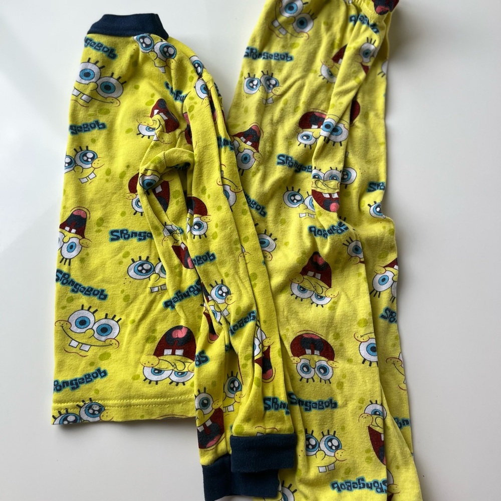 2009 SpongeBob SquarePants Kids Pajama Set - Yellow and Blue